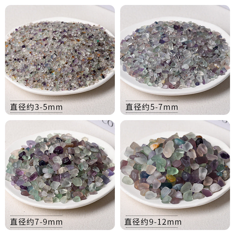 Natural colored fluorite gravel polished and shaped aromatherapy diffuser stone fish tank flower pot pavement small particle decorative stone 