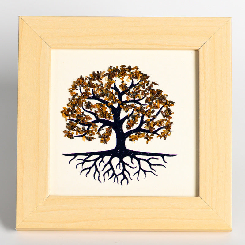 Tree of Life Roots Raw Stone Crystal Photo Frame Table Move-in New Home Picture Frame Home Festive Ornament Gift 