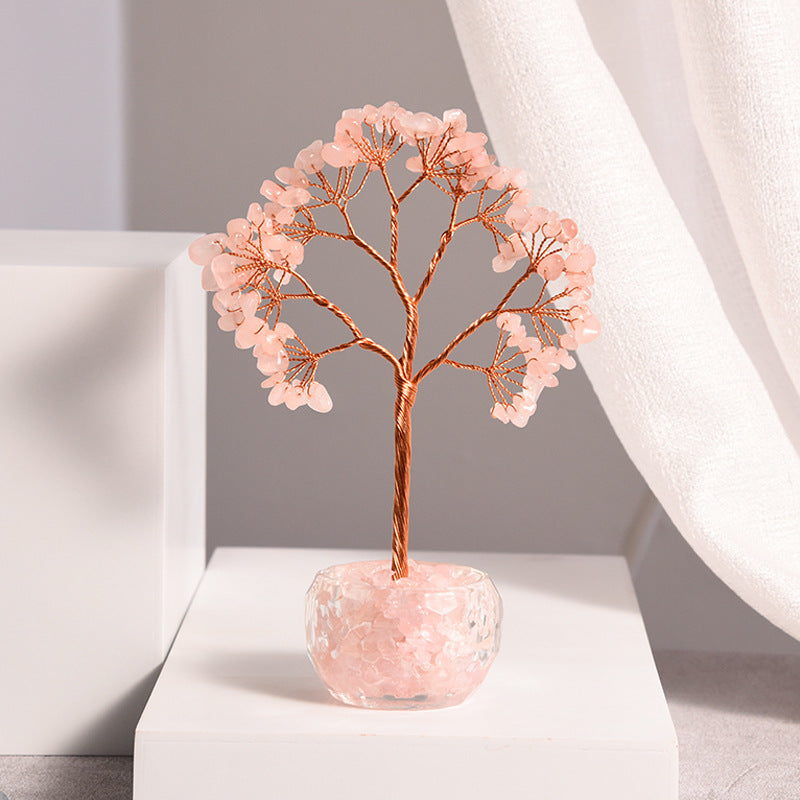 Natural gravel crystal tree diamond glass bowl crafts home creative office desk decoration color tree wholesale 