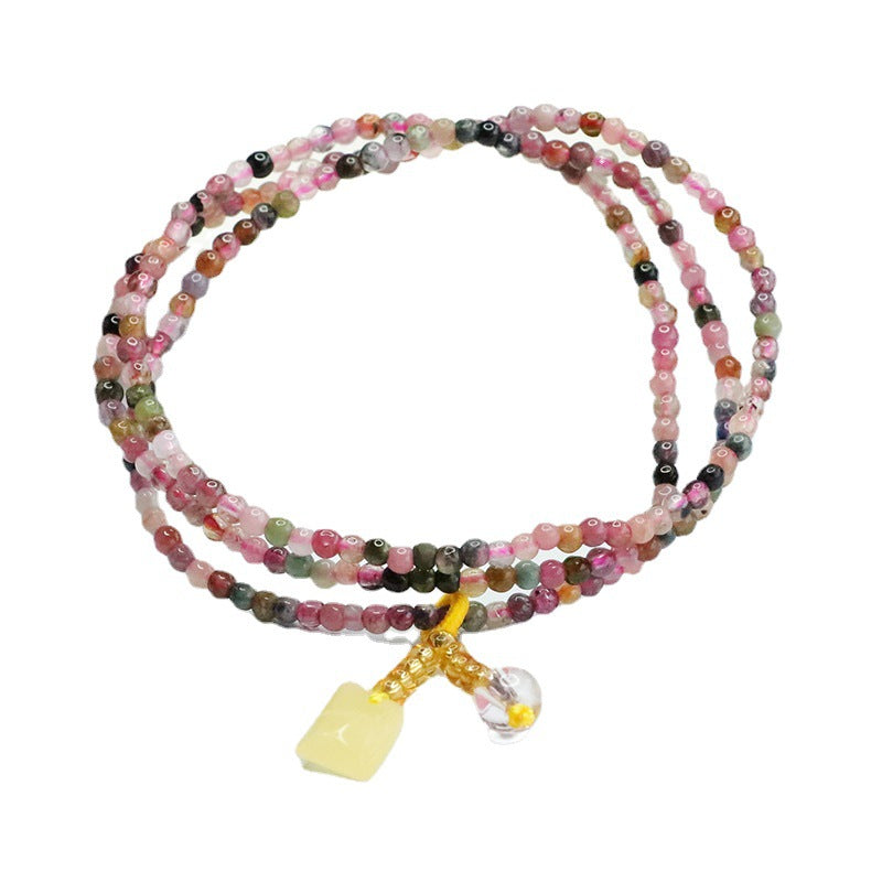 Natural Candy Tourmaline Bracelet Multi-circle Bracelet Women's Crystal Brazilian Colorful Treasure CB3022401 