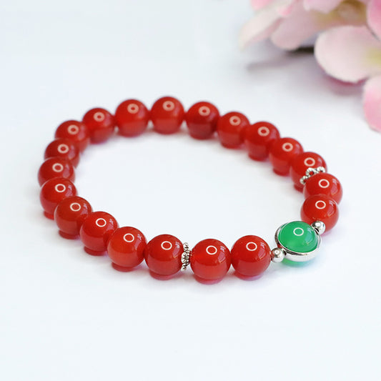 Natural red agate bracelet imperial chrysoprase bracelet new Chinese style MN4011504