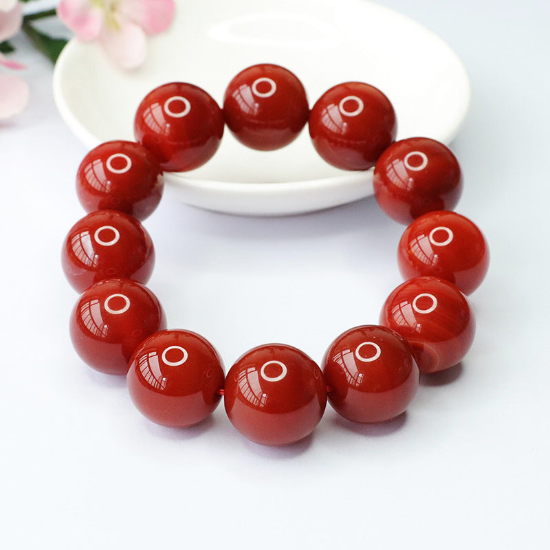 Red agate bracelet full of meat single circle bracelet for men retro MN3100808