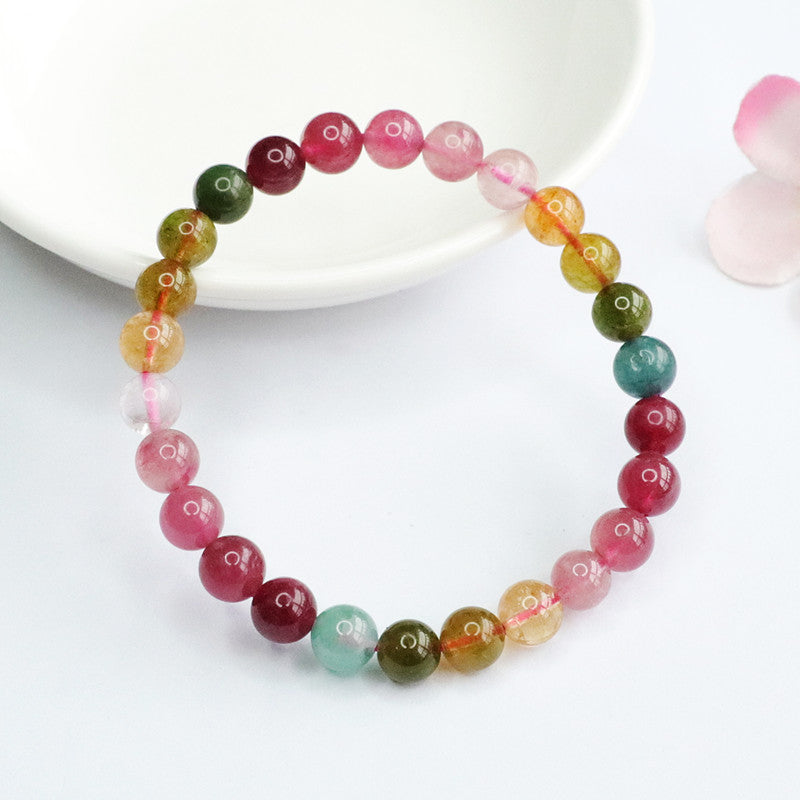 Natural Tourmaline Bracelet Brazilian Old Mine Crystal Colored Jewelry CB2060502 