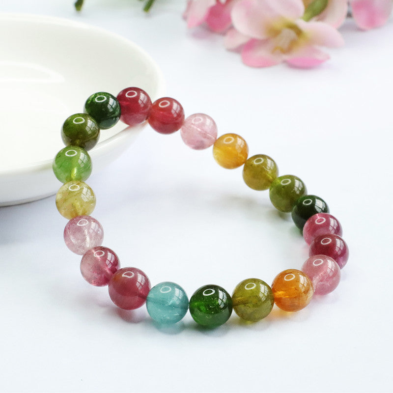 Natural tourmaline bracelet Brazilian old mine rainbow 9m bracelet crystal color treasure supply CB2081608 