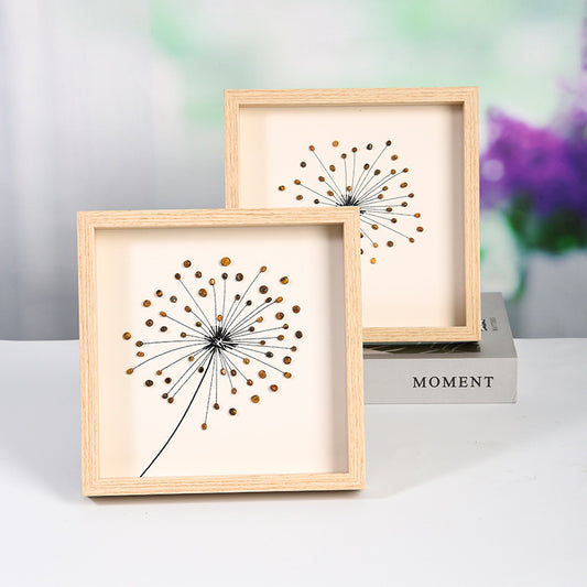 Dandelion raw stone crystal photo frame table setting new tree house picture frame home festive ornament gift 