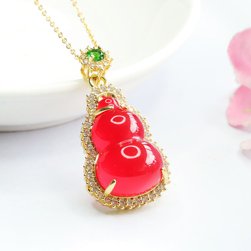 Red agate gourd pendant chalcedony necklace pendant MN3071906