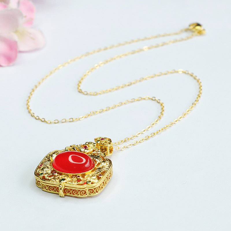 Red agate pendant pigeon blood red agate phoenix sachet necklace for women MN3080410