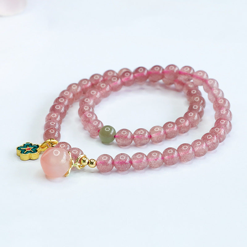 Natural crystal bracelet strawberry crystal two-circle bracelet Yanyuan Taozi jewelry factory wholesale CB3071206 