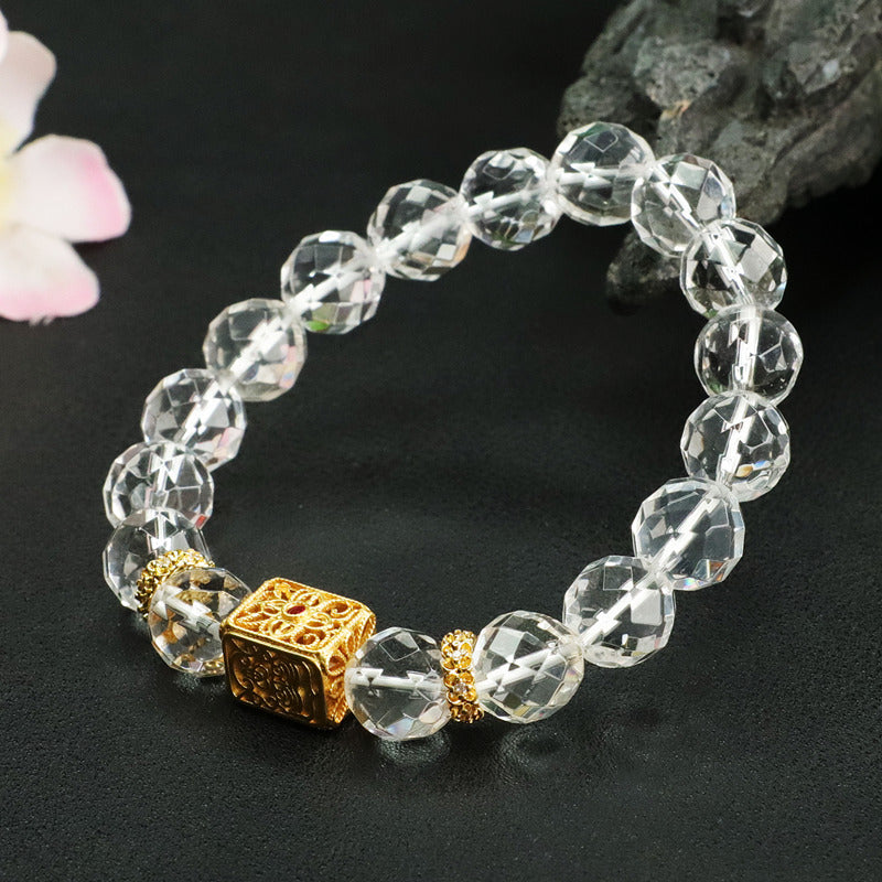 Natural white crystal bracelet colorful treasure Xiaohongshu hot model CB3041108 