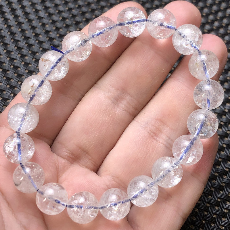 Natural white Asai bracelet non-artificial explosion high frequency rainbow white crystal single circle bracelet finished product manufacturer wholesale