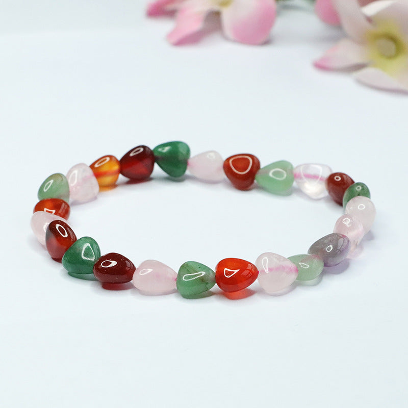 Duobao Crystal Love Bracelet Agate Chalcedony Rose Quartz Bracelet Jewelry for Women CB3010908