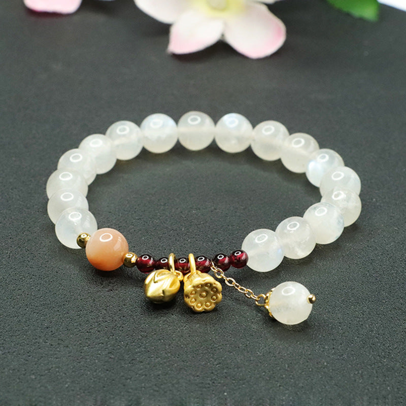 Natural labradorite bracelet white moonlight orange moonlight garnet bracelet for women CB3032902 