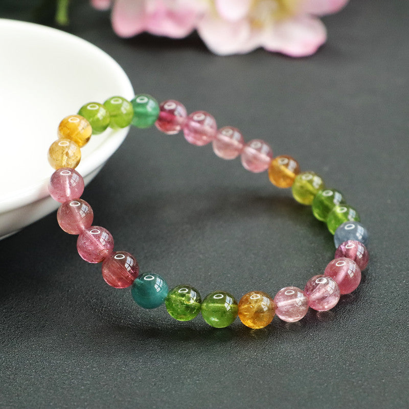 Natural Tourmaline Bracelet Brazilian Old Mine Vitreous Bracelet Crystal Color Treasure Supply CB2081605 