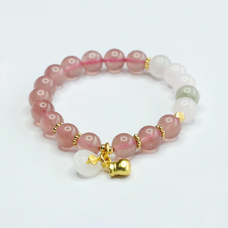 Natural Strawberry Crystal Bracelet Chain Tianshan Cui Bracelet Ancient Style Live Broadcast Hot Products Wholesale Delivery CB4060405 