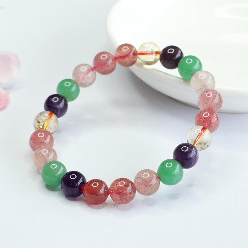 Natural Strawberry Crystal Bracelet Multi-treasure Crystal Bracelet Fashion Colorful Jewelry Live Delivery CB2040802 