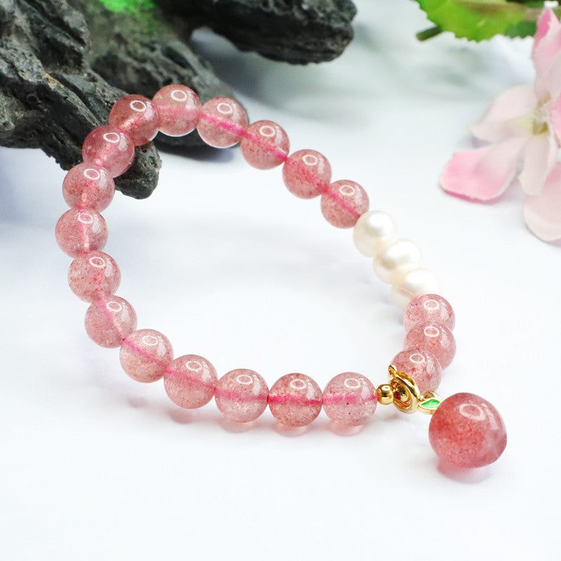 Natural Strawberry Crystal Bracelet Pearl Bracelet Crystal Jewelry Factory Wholesale Live Delivery CB3051507 