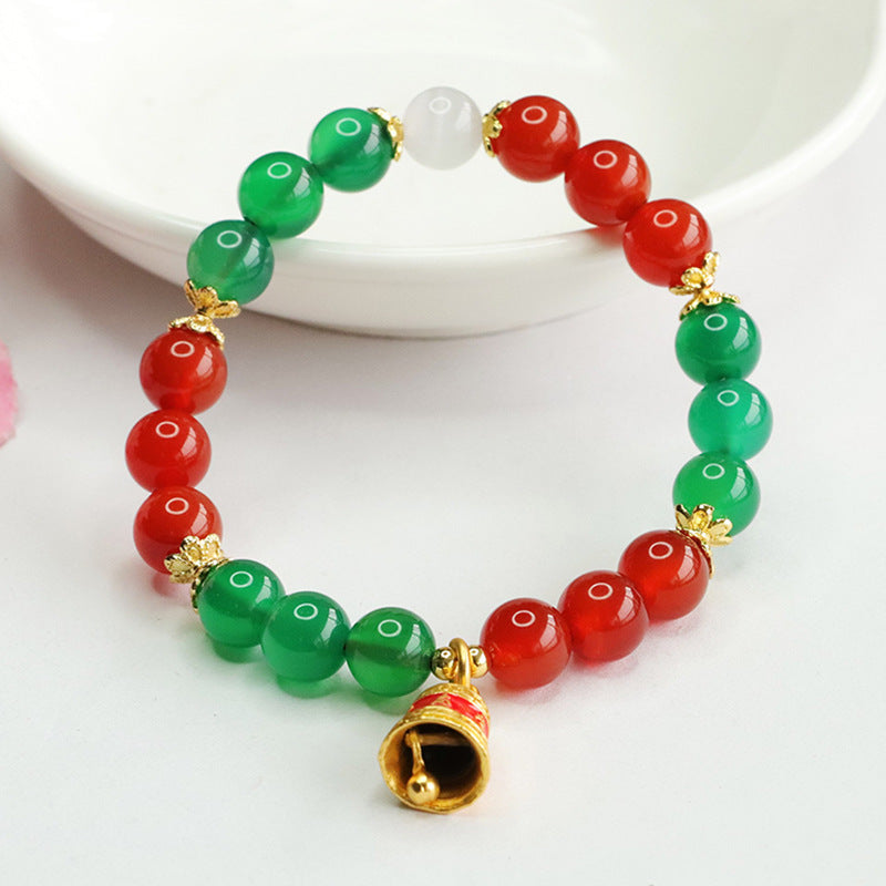 Natural red agate bell bracelet Christmas chrysoprase bracelet CB3111405