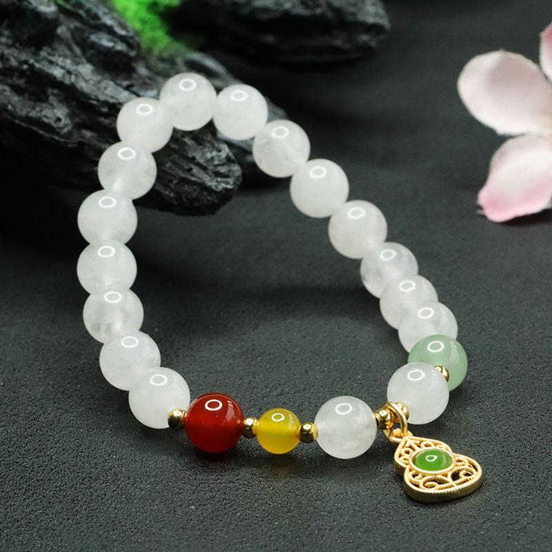 Gold silk jade white jade bracelet aventurine agate multi-treasure bracelet for women CB4010207