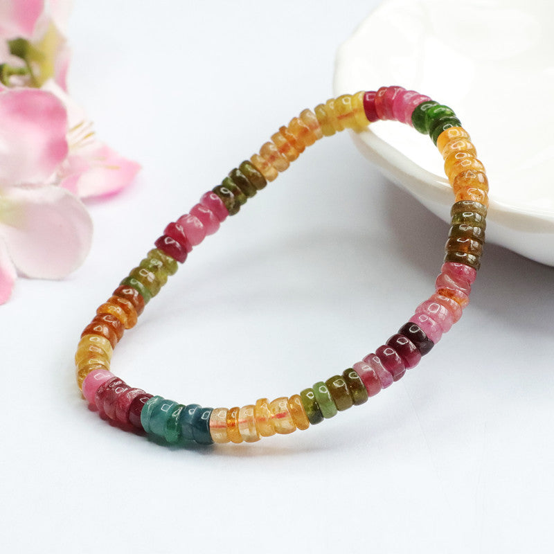 Natural Tourmaline Bracelet Rainbow Bracelet Crystal Colorful Jewelry CB2092613 