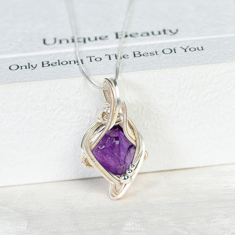 Factory love at first sight necklace amethyst conformable clavicle chain for women light luxury niche high-end internet celebrity accessories 