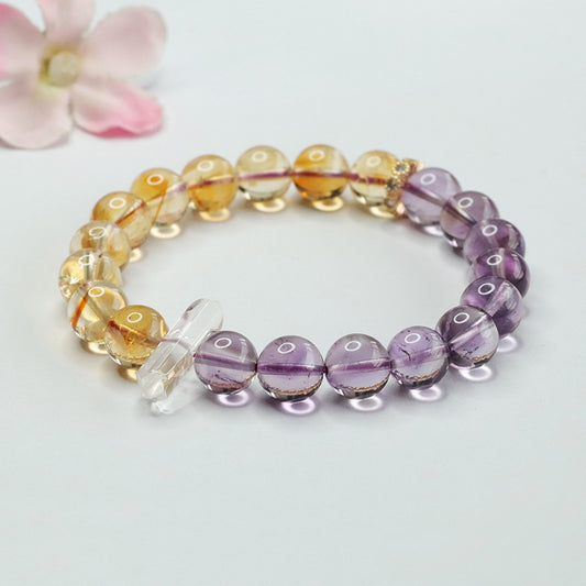 Amethyst Ball Bead Bracelet Amethyst Citrine Bracelet Colorful Treasure CB4041702 