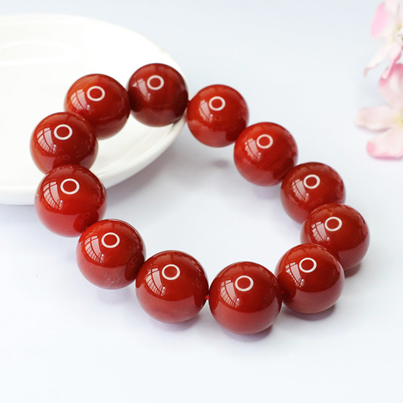 Red agate bracelet full of meat single circle bracelet for men retro MN3100808