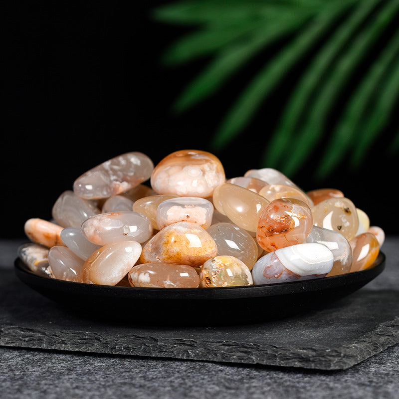 Natural demagnetized stone white crystal tumbled stone powder crystal gravel fish tank stone home decoration ornaments healing stone 