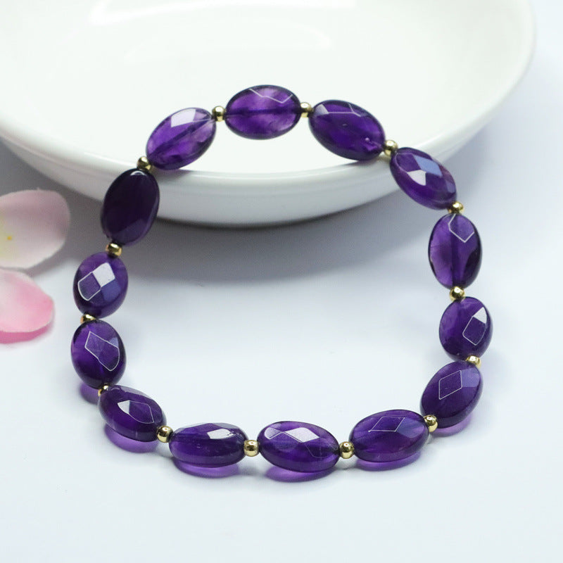 Natural Amethyst Bracelet Faceted Bracelet Single Circle Colorful Treasure Jewelry CB2120139 