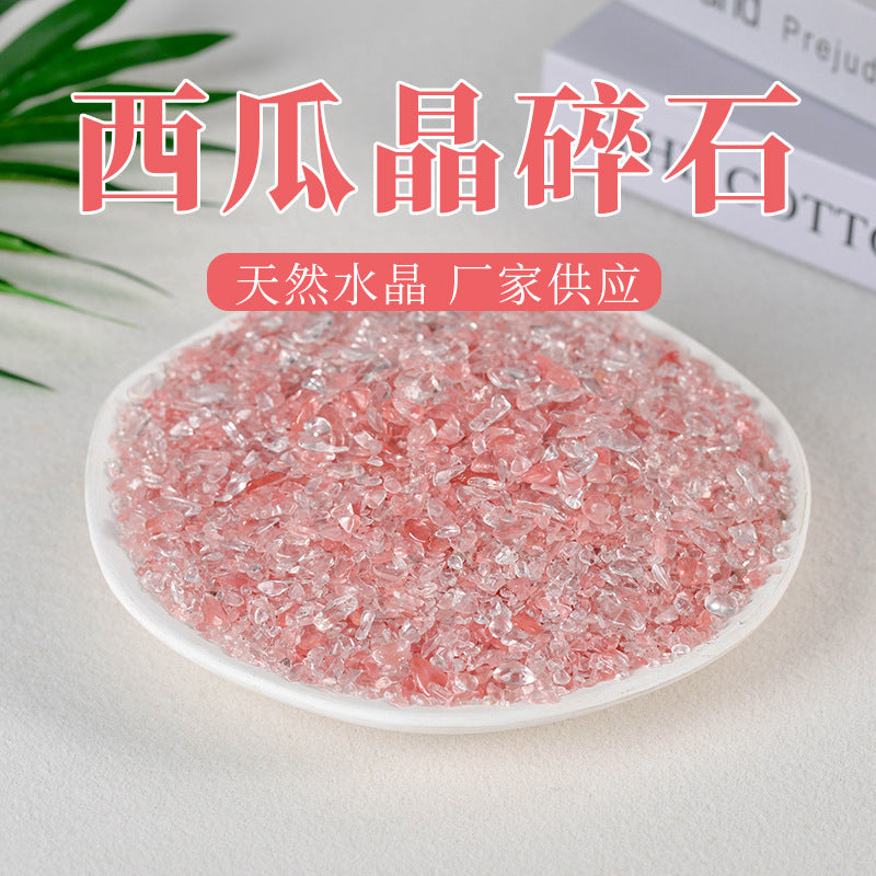 Red crystal gravel watermelon red crystal stone gravel watermelon crystal smelting stone fish tank landscaping decoration ornaments 