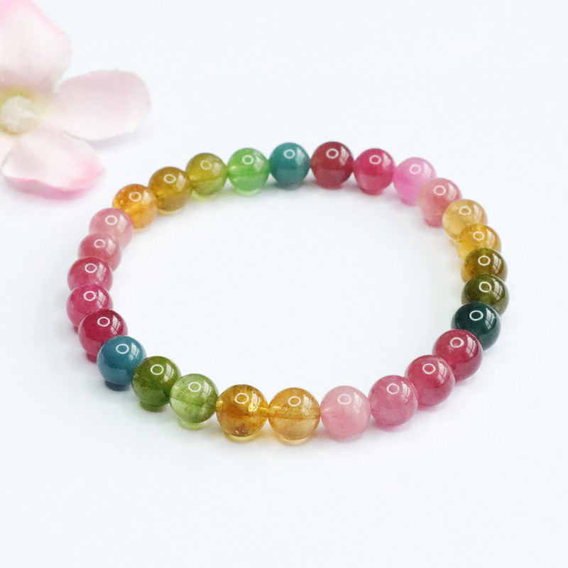 Natural rainbow tourmaline bracelet Brazilian old mine bracelet crystal color treasure for women CB2050905 