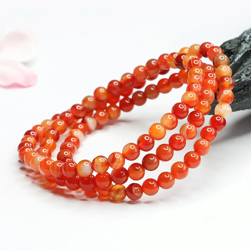 Red sardonyx 108 beads necklace striped chalcedony multi-circle bracelet MN3121401