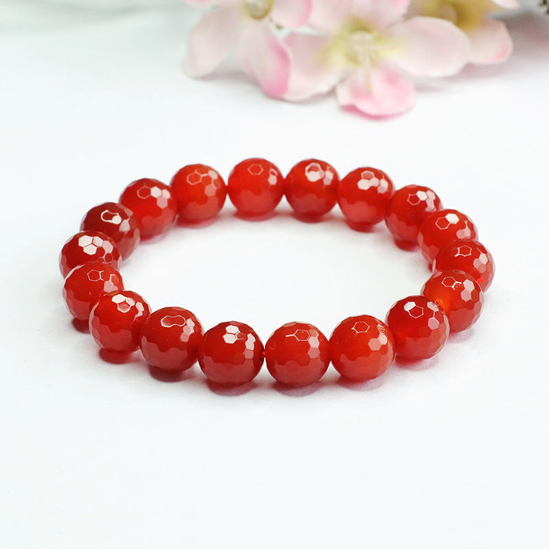 Carnelian faceted bead bracelet pigeon blood carnelian bracelet MN3082601