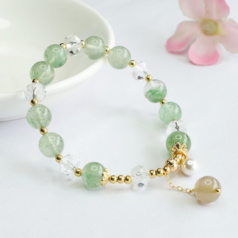 Natural Crystal Bracelet Green Strawberry Crystal Bracelet Women's Colorful Jewelry Live Wholesale Delivery CB4062601 