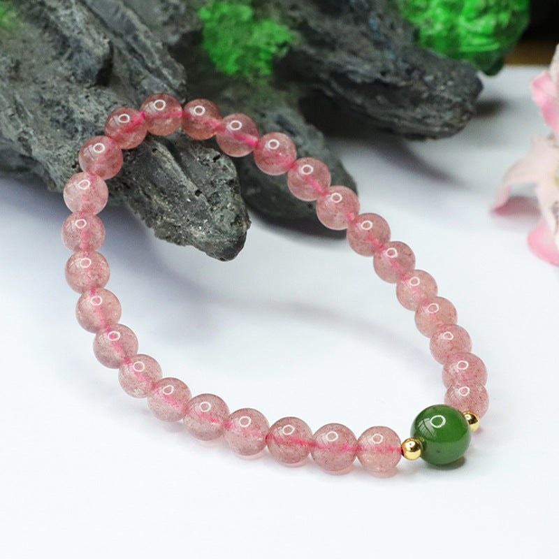 Natural Strawberry Crystal Bracelet Jasper Crystal Bracelet Colored Gemstone CB3091505 