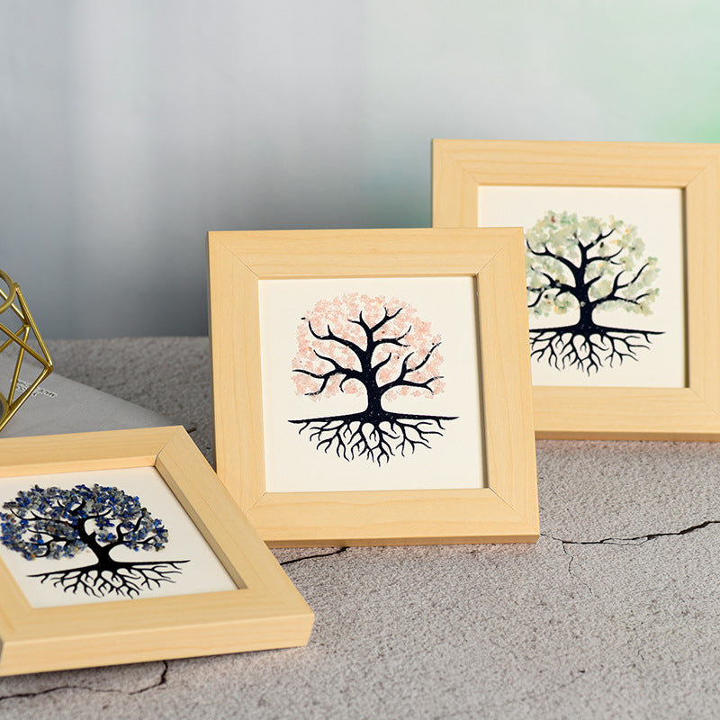 Tree of Life Roots Raw Stone Crystal Photo Frame Table Move-in New Home Picture Frame Home Festive Ornament Gift 