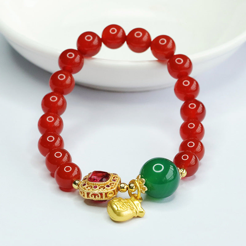 Red agate bracelet, chrysoprase lucky bag bracelet, new Chinese style jewelry MN4012803