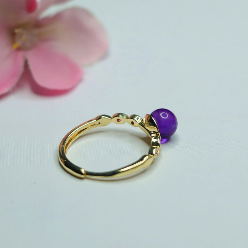 Amethyst Ring Women's Ring Popular Trendy Crystal Jewelry Live One Piece CB2120151 