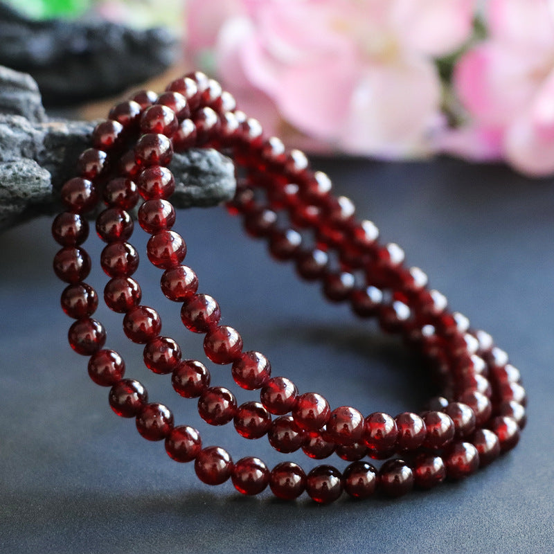 Natural garnet wine red bracelet multi-ring women's stone crystal colorful jewelry gift CB2113009 