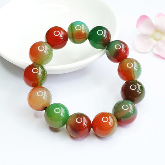 Natural pretty agate bracelet multi-treasure chalcedony bracelet colorful gem jewelry MN2052403