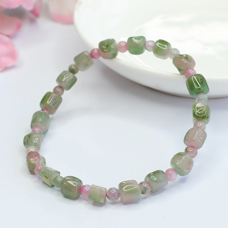 Natural Watermelon Tourmaline Bracelet Crystal Colorful Bracelet Women's CB3103109 