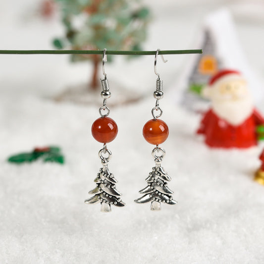 Jewelry Natural Crystal Gravel Spherical Pine Bead Earrings Earrings Temperament Personalized Sweet Earrings 