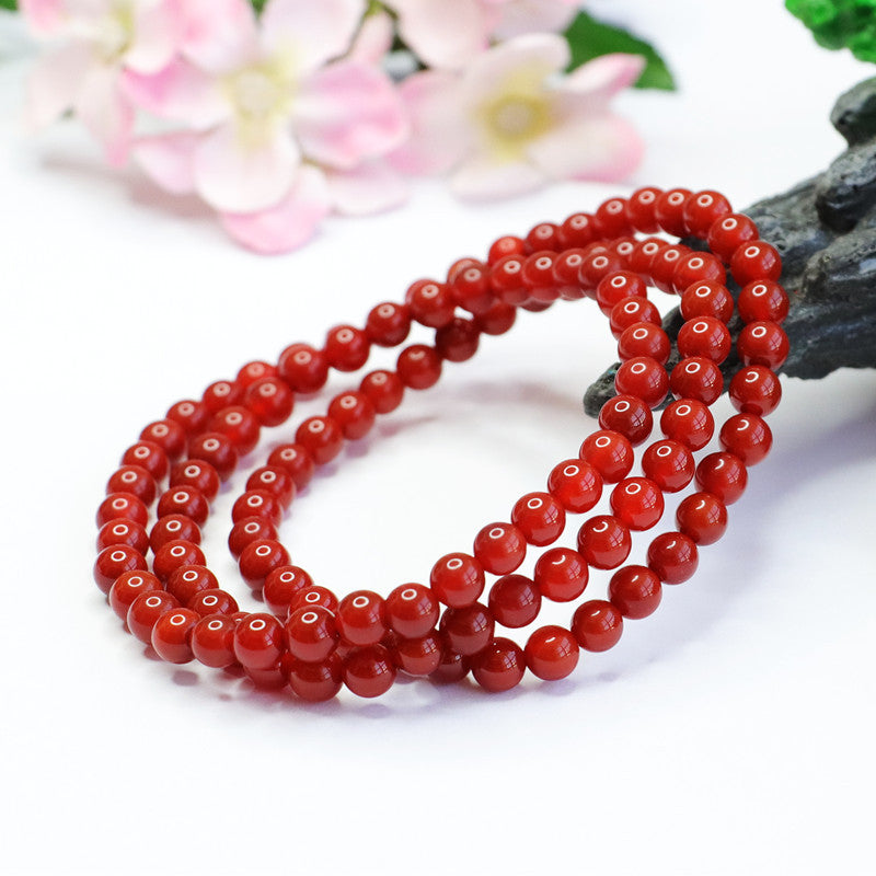 Red agate full red bracelet 108 beads necklace south red MN2041411 