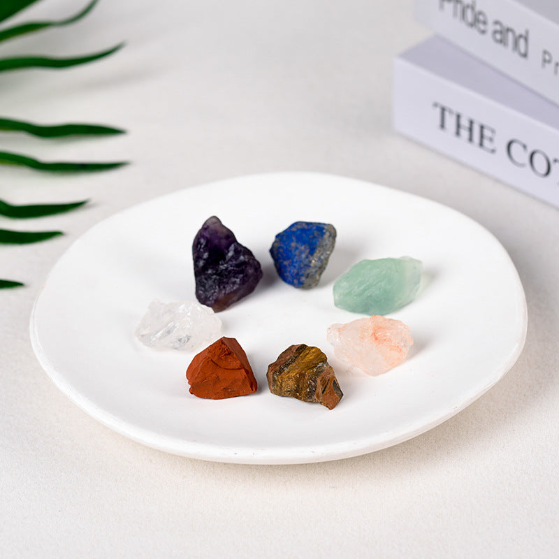 Spot popular natural crystal gravel aromatherapy stone irregular 7-color crystal rough stone 