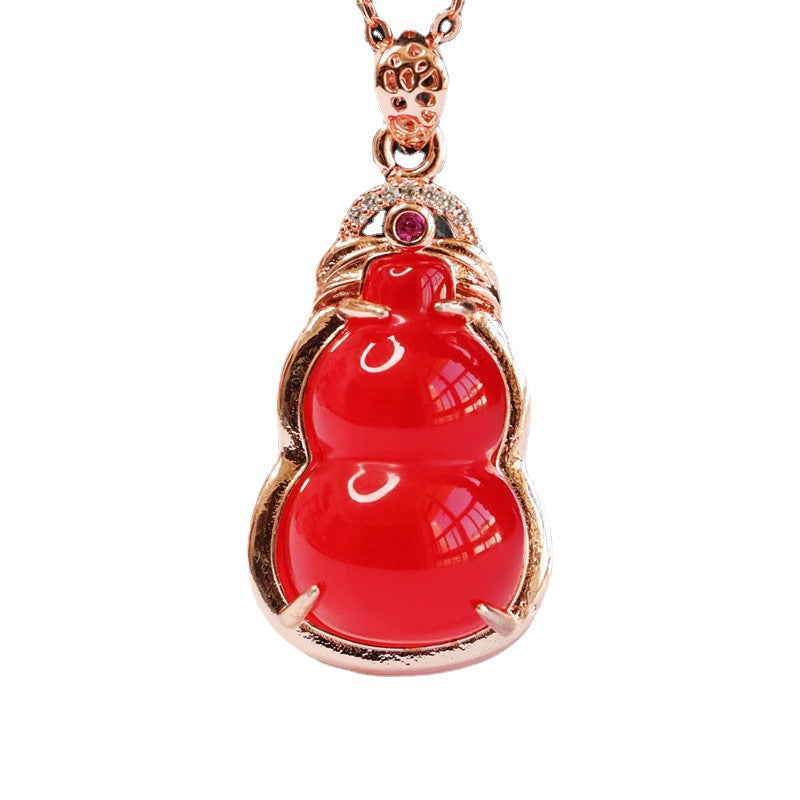 Natural red agate pendant chalcedony gourd necklace jewelry accessories MN2102802