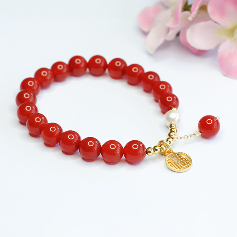 Natural red agate bracelet Acacia Doufu brand lifting bracelet for women MN4011503