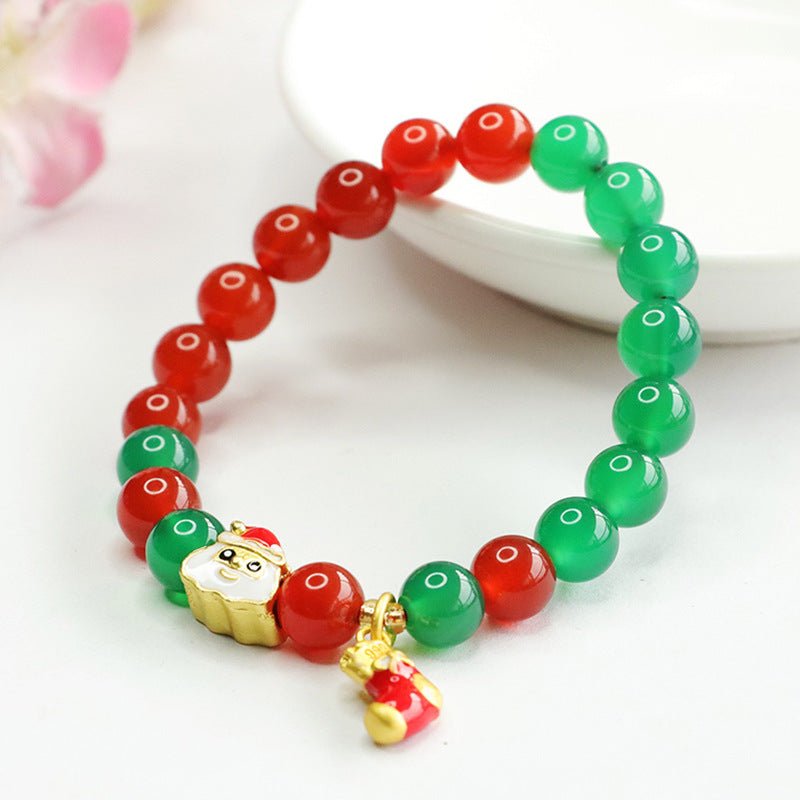 Customized red agate bracelet chrysoprase bracelet Christmas ornament CB3111404