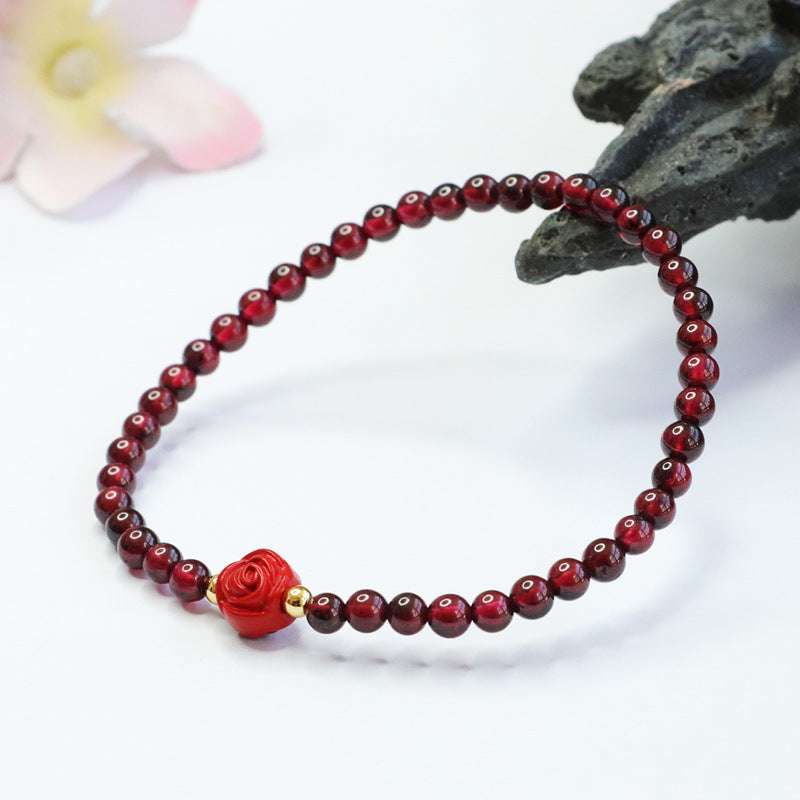 Natural garnet bracelet cinnabar bracelet rose CB2102611 