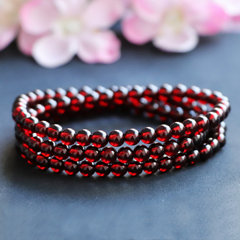 Natural garnet ice-clear wine red bracelet women's stone crystal color jewelry CB2113010 