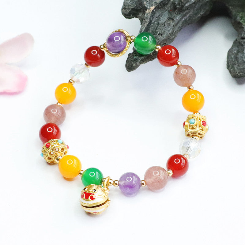 Natural agate chalcedony bracelet multi-treasure crystal diy tassel bracelet colorful treasure CB2052401 