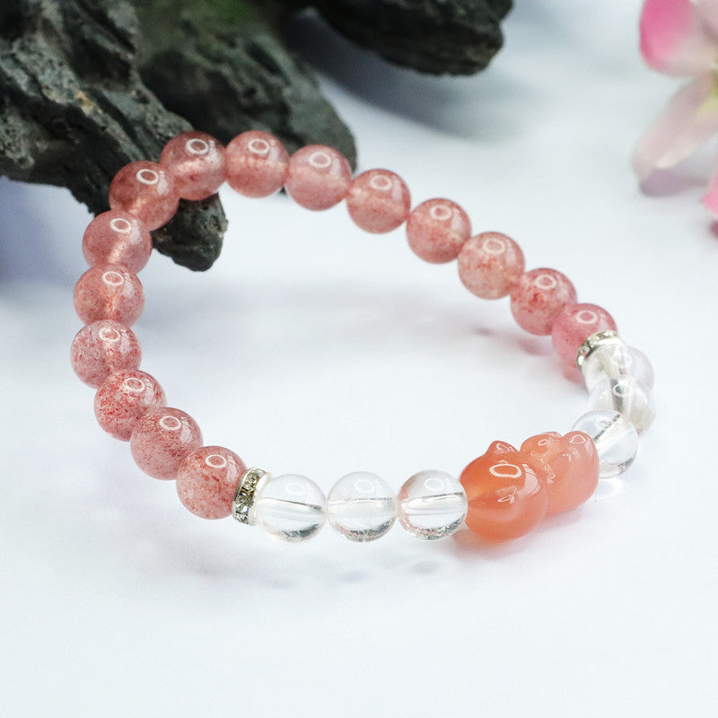 Natural strawberry crystal bracelet salt source agate bracelet crystal factory wholesale live broadcast CB3051506 